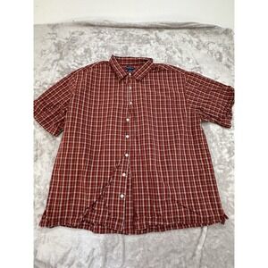 High Sierra Men Plaid Short Sleeve Button-Down Shirt Red Size XXL EUC